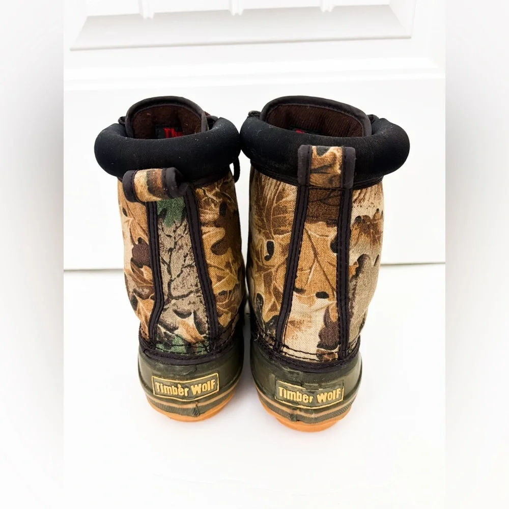 Timber Wolf Thermo Lite Kids Camo Steel Shank Hunting Boots Size 1